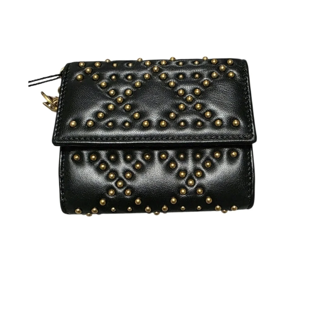 Christian Dior Lady Dior Studded Black Wallet W/COA